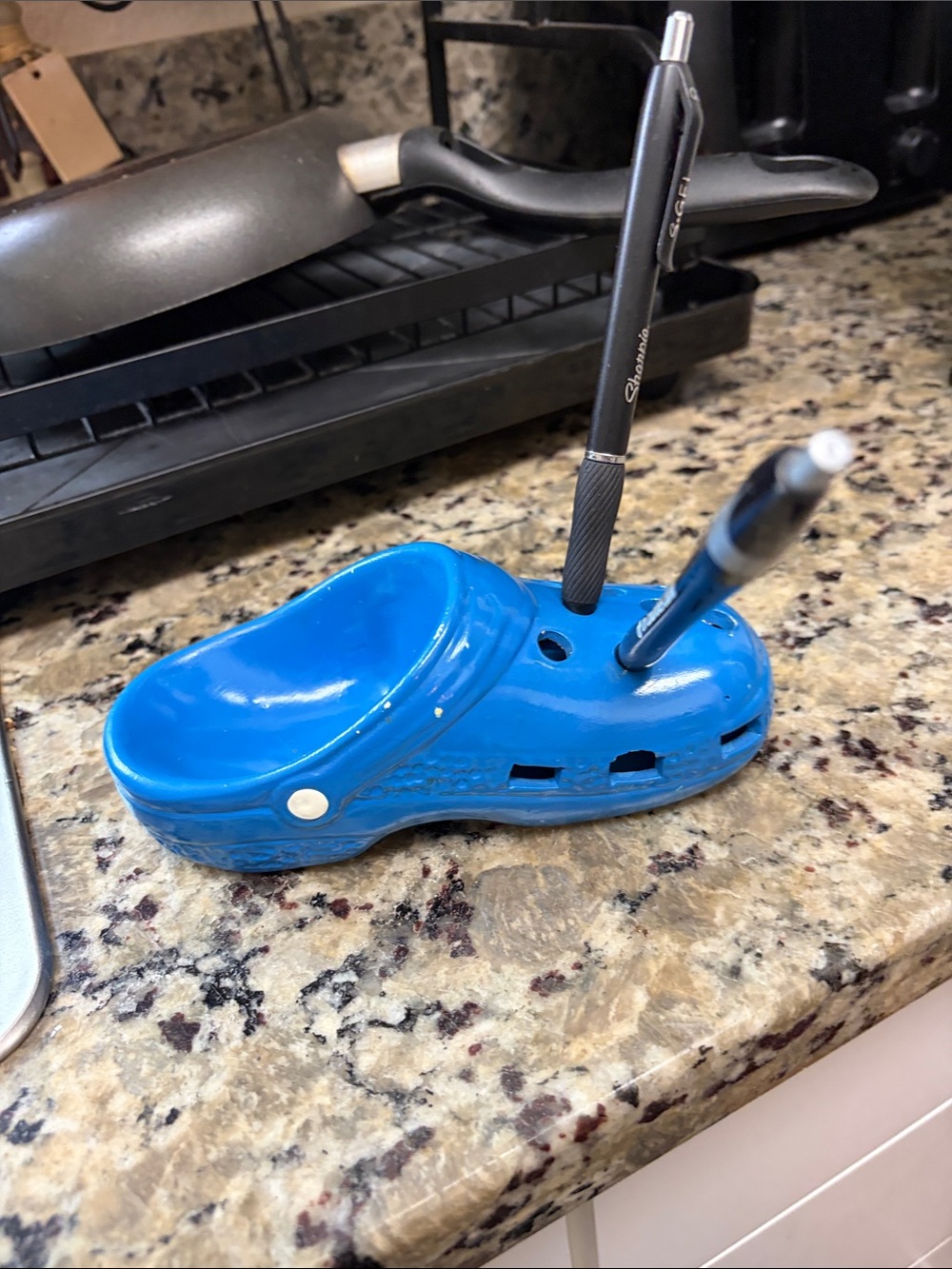 Blue Clog Pen Holder - Fun Shoe Desk Organizer